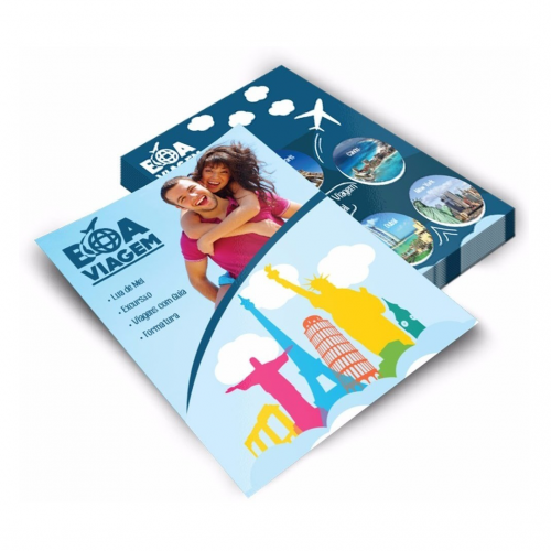 1000 panfletos apergaminhado 90g 10,5x15,0cm 4x4 