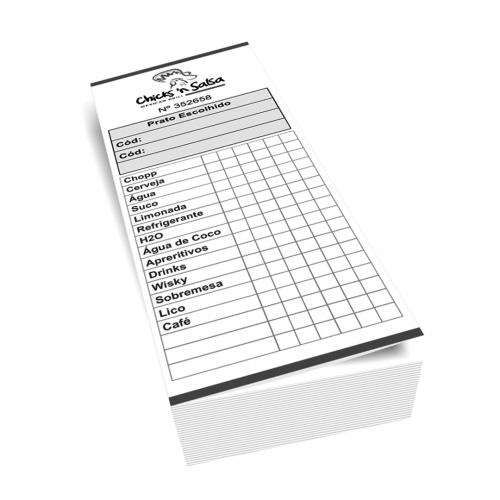 1 bloco de comanda com 1.000 folhas 15x21cm