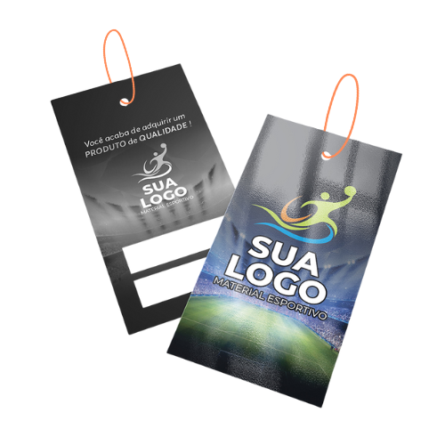 500 tags com argola em couchê 250g - frente 5,1x9,1cm 4x4