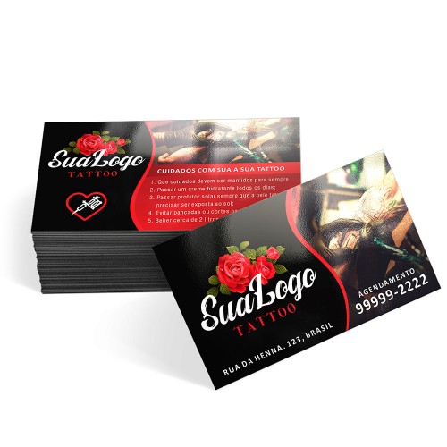 1000 Cartões de visitas couche 300g com brilho 4x4